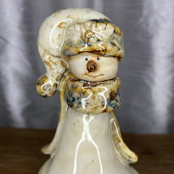 Ceramic Glazed Snowman with Scarf - Picture 5 of 8